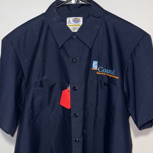 Navy Men's Button Down Shirt - Picture 3 of 8